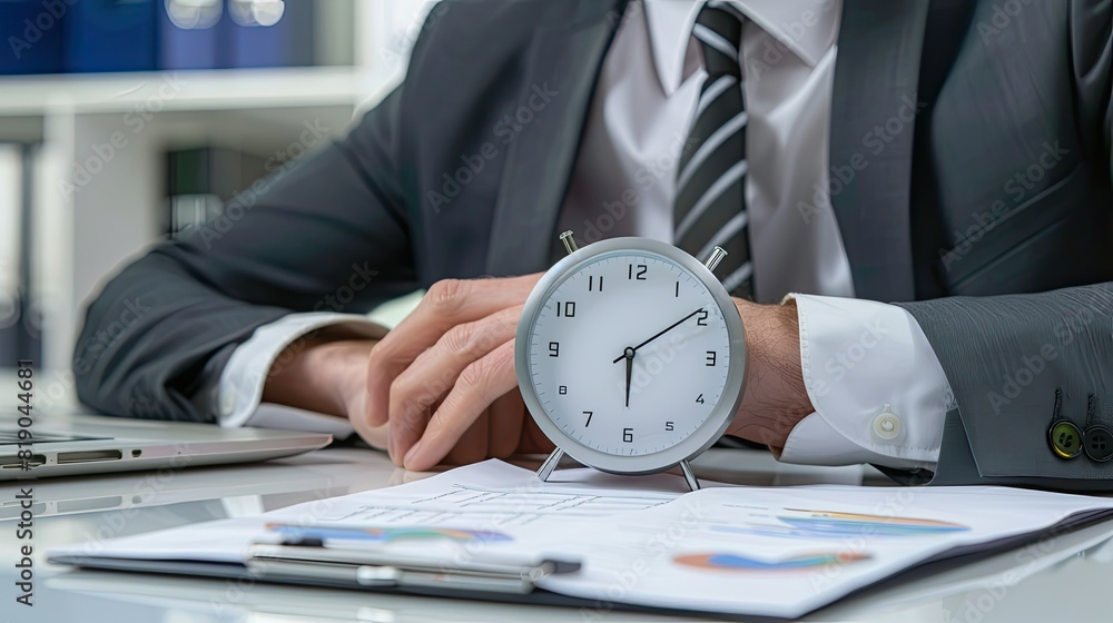 Poster an hr manager reviewing and approving time sheets submitted by employees