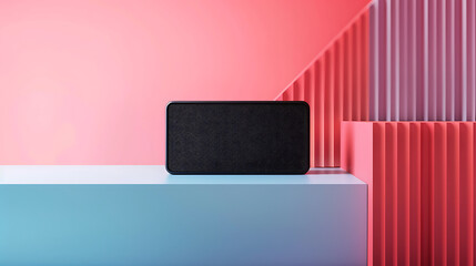Obraz premium Bluetooth speakers, modern wireless devices for audio entertainment and relaxation.