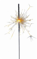 a dandelion stands tall against a white sky, with a black pole in the foreground