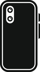 Modern black and white smartphone silhouette vector illustration with minimal design, isolated on a white background, perfect for technology and communication concepts