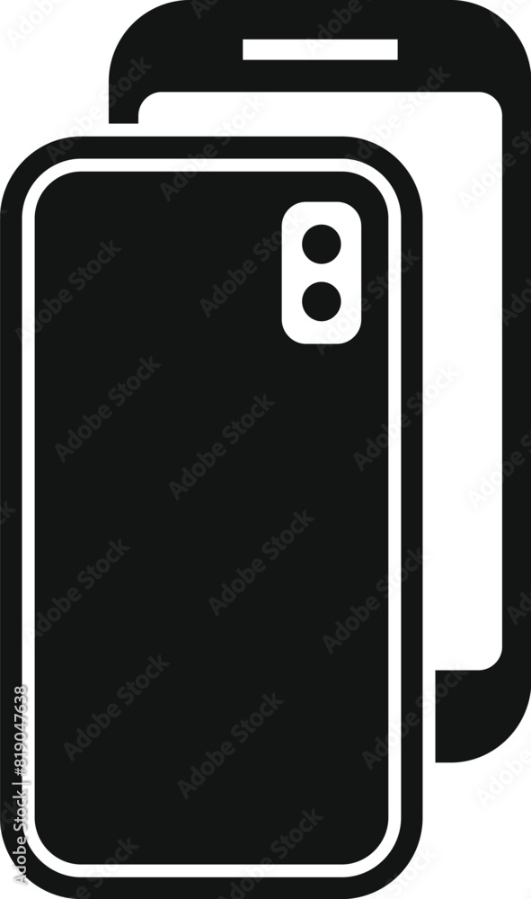 Aufkleber black smartphone icon vector illustration for modern mobile phone technology and communication graph