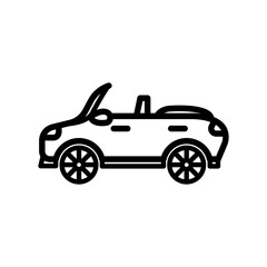 Fototapeta premium Sport car line icon. Transportation icon. Vehicle icon isolated on white background. Transparent background, minimalist symbol. Vector images