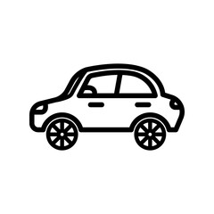 Car line icon. Transportation icon. Vehicle icon isolated on white background. Transparent background, minimalist symbol. Vector images