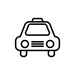 Taxi line icon. Transportation icon. Vehicle icon isolated on white background. Transparent background, minimalist symbol. Vector images