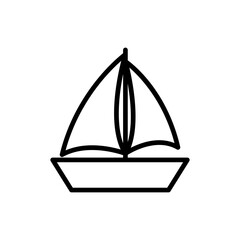 Boat line icon. Transportation icon. Vehicle icon isolated on white background. Transparent background, minimalist symbol. Vector images
