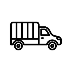 Lorry line icon. Transportation icon. Vehicle icon isolated on white background. Transparent background, minimalist symbol. Vector images