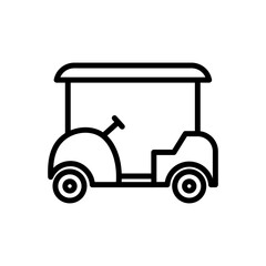 Obraz premium Golf cart line icon. Transportation icon. Vehicle icon isolated on white background. Transparent background, minimalist symbol. Vector images