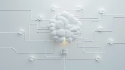 Fototapeta premium A Lightbulb With A White Cloud Inside.