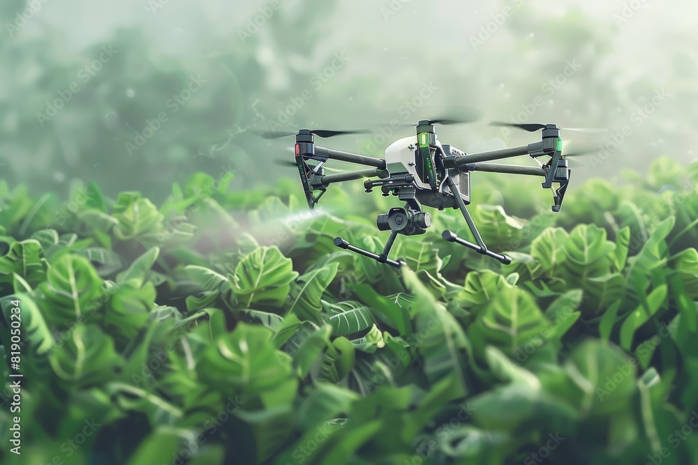 Aufkleber drone farming automation green monitoring efficient smart automated farming crops crop farming field