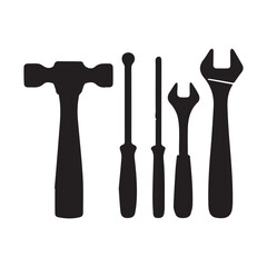 set of tools isolated on white