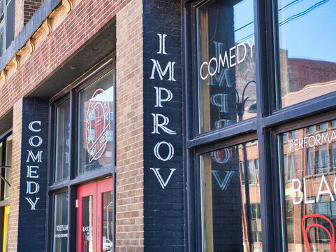 Dayton's Ohio  long-form improv / comedy club, "The Black Box Theater. USA 2024  