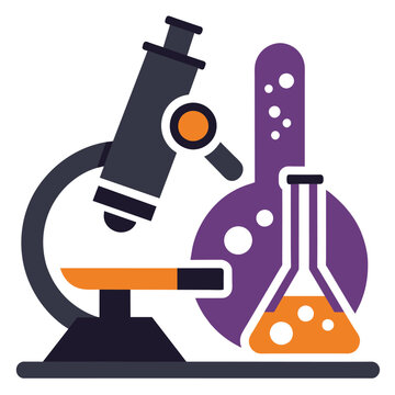 recommend clip art: Laboratory icon, lab and science, microscope with flask vector icon, vector
