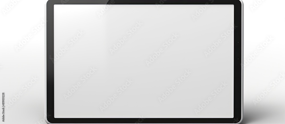 Aufkleber A copy space image of a white digital tablet with a black desktop screen isolated on a white background creating a space for text and copy