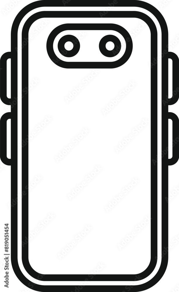 Aufkleber Vector illustration of a smartphone line icon in simple and minimalistic design, perfect for mobile app interface, symbolizing modern digital communication and wireless technology