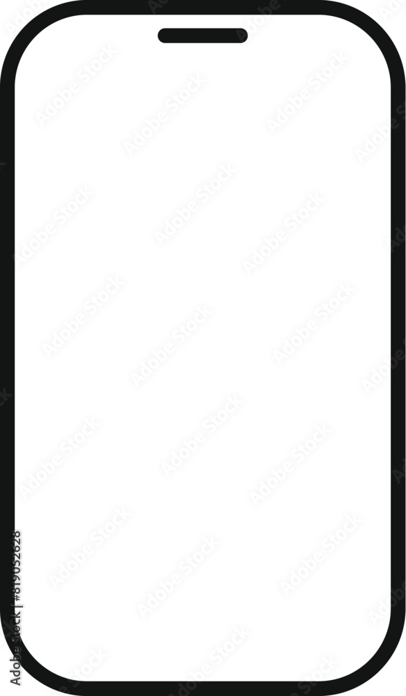 Poster modern smartphone outline icon in simple and minimalistic line art design with modern digital techno