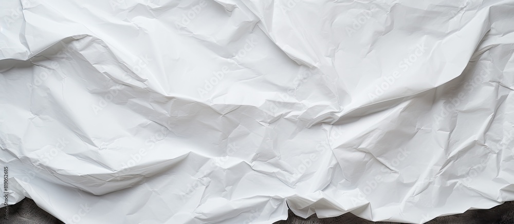 Poster paper texture crumpled white top view. copy space available