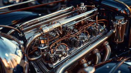 Vintage car engine , Classic car engine