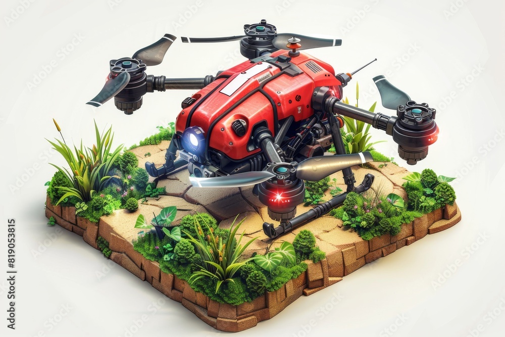 Poster integrating technology in farming with aerial monitoring and automation using digital farming views,