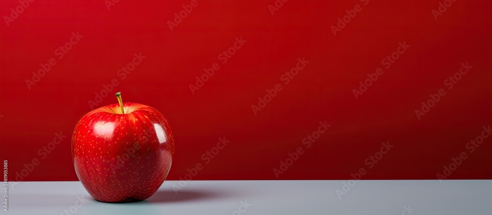 Aufkleber A red apple is placed on a background of the same color creating a cohesive concept and providing ample copy space
