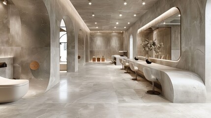 Obraz premium Stylish and modern salon with a minimalist design interior