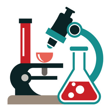 recommend clip art: Laboratory icon, lab and science, microscope with flask vector icon, vector