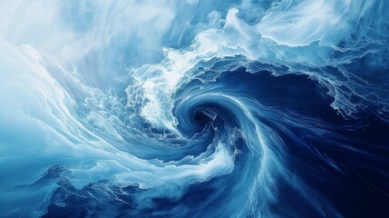 Sea wave abstract banner. Water swirls on a blue background
