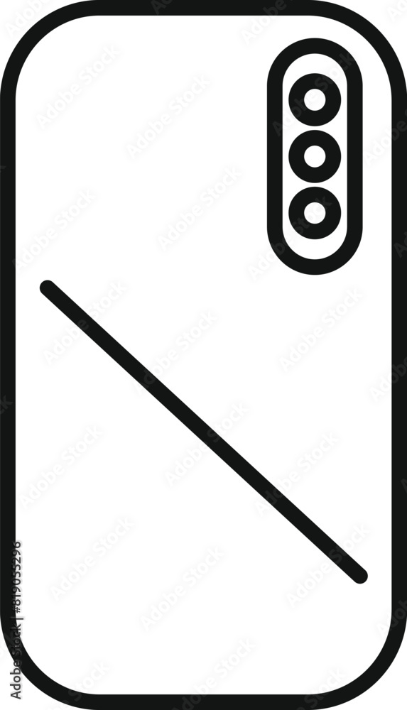 Poster modern minimalist smartphone camera icon in vector illustration with sleek and trendy outline design