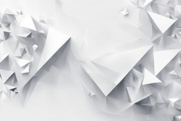 Panoramic geometric shapes on abstract white background