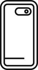 Simple black and white line art vector illustration of a mobile phone case
