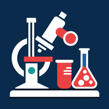 recommend clip art: Laboratory icon, lab and science, microscope with flask vector icon, vector