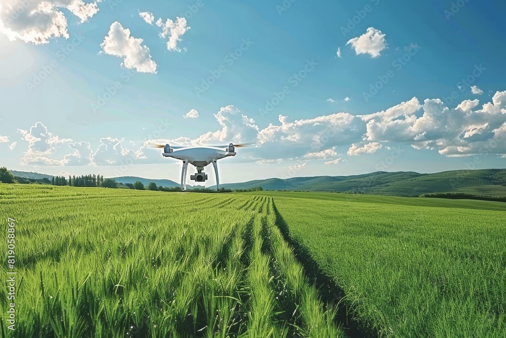 Poster modern agricultural operations using drone technology in smart farming for advanced precision farmin