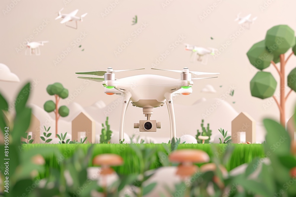 Poster sustainable farming operations using drone technology in smart agricultural practices for efficient 