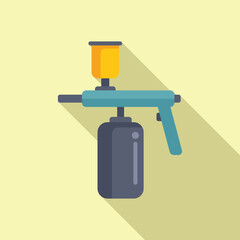 Simplistic graphic of a spray gun with a shadow, depicted in a flat design style
