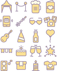 Style Icon flat color Festival Birthday Party