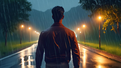 silhouette of a person on the road
