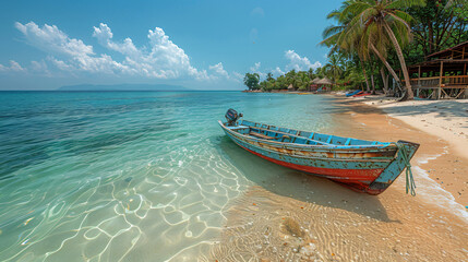 Speedboat at the tropical beach