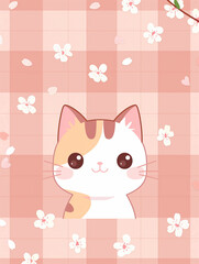 Gentle Whiskers: A Kawaii Companion in Soft Hues