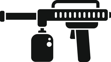 Vector illustration of a paint spray gun silhouette isolated on a white background, icon for various uses