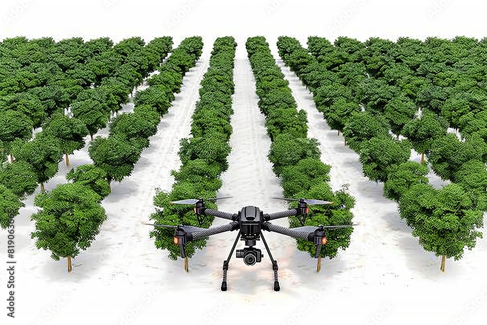 Poster efficient agribusiness applications using drone technology in advanced isometric landscape designs f