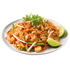 Authentic Pad Thai Isolated on Transparent Background © Novian