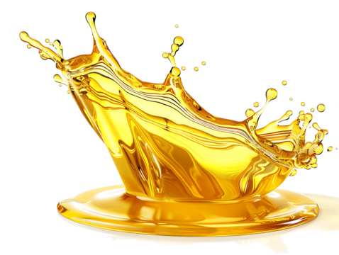 Cooking Olive pale yellow oil swirl splash isolated on clean png background, engine motor fuel oil for vehicles, liquid flowing in form of wave
