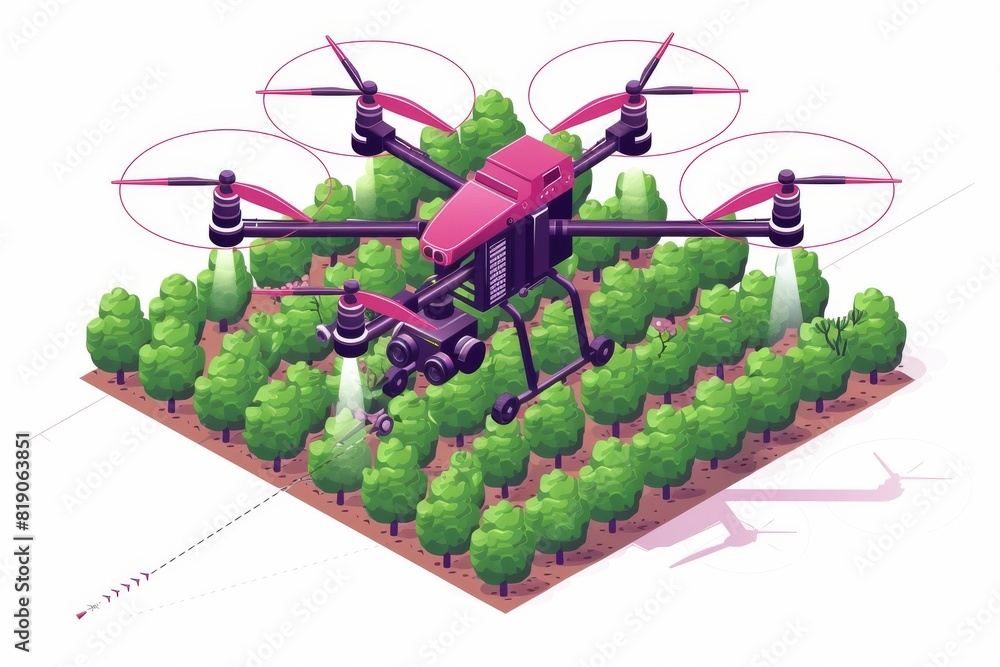 Aufkleber smart agricultural care techniques using drone technology for efficient precision farming in advance
