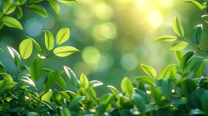 Obraz premium Nature Background Soft-focus background with bright, fresh foliage Illustration image,