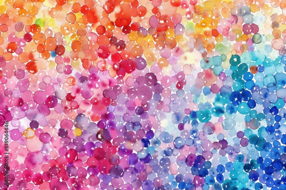 Poster A vibrant multicolored background filled with bubbles. Perfect for adding a fun and playful touch to any design project
