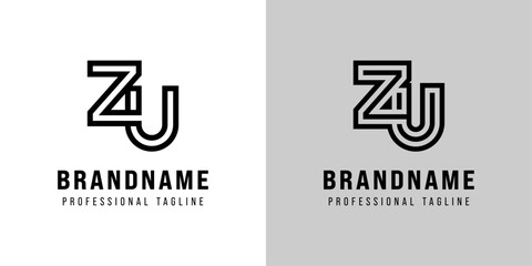 Letters ZU Monogram Logo, suitable for any business with ZU or UZ initials
