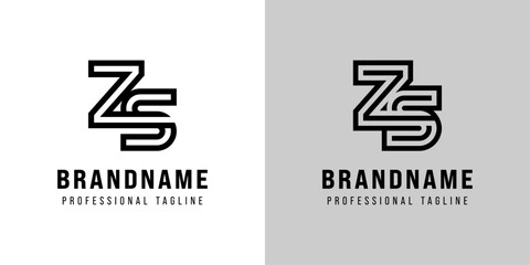 Letters ZS Monogram Logo, suitable for any business with ZS or SZ initials