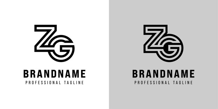Letters ZG Monogram Logo, suitable for any business with ZG or GZ initials