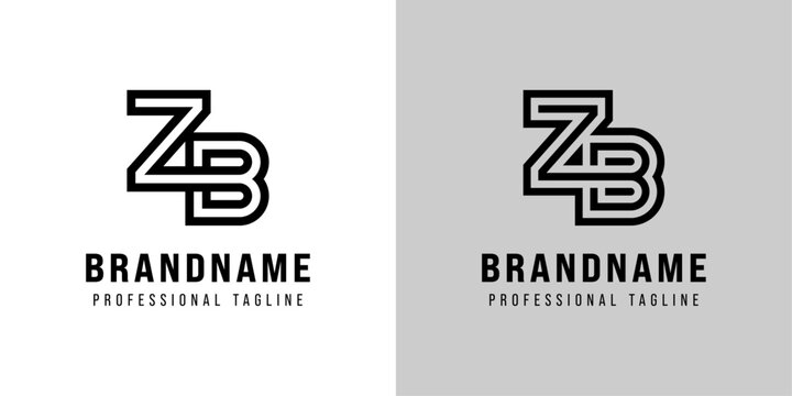 Letters ZB Monogram Logo, suitable for any business with ZB or BZ initials