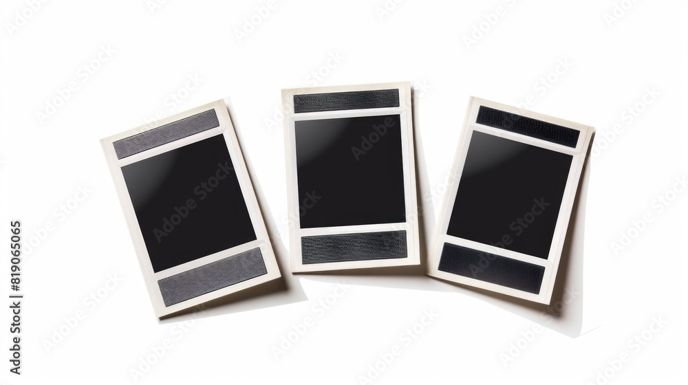 Poster a group of three black and white photo frames. ideal for interior design projects