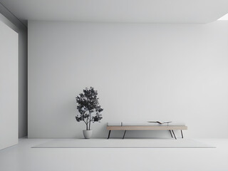 Visualize the essence of minimalism through a strikingly minimalist scene, with elegant, clean lines and sparse compositions that convey a sense of serene simplicity